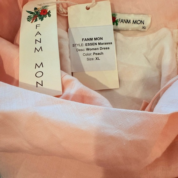 Fanm Mon Peach Floral Maxi Dress with Ruffle Sleeves - Picture 16 of 16